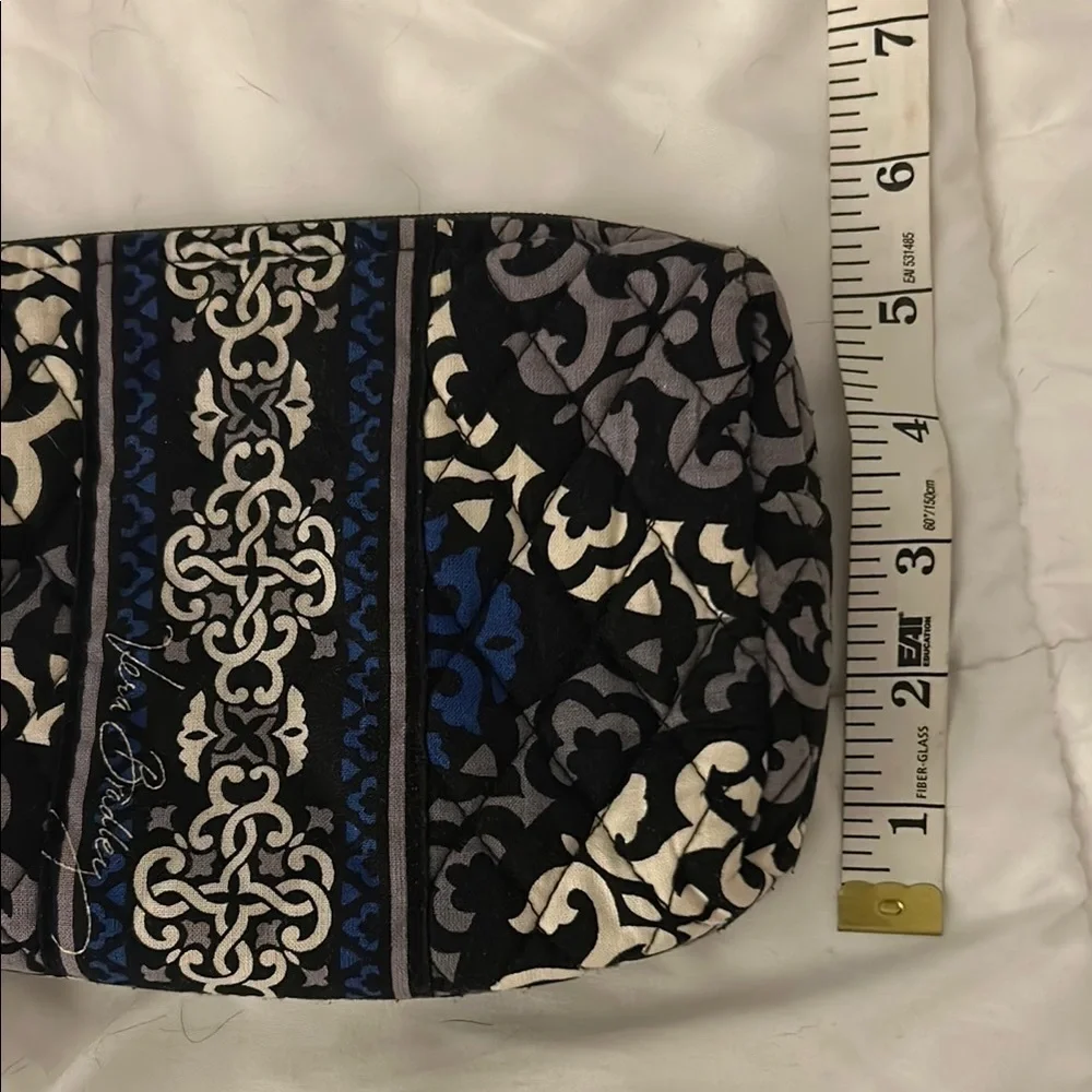 Vera Bradley Canterbury, cobalt cosmetic bag Black White Blue make up bag